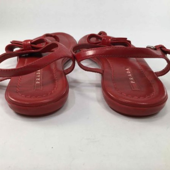 Prada Authentic Red Sandals Size 37.5 - Picture 10 of 16